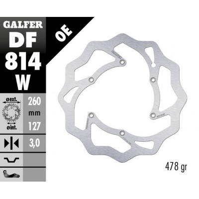 Disc frana fata Galfer WAVE FIXED 260x3mm DF814W