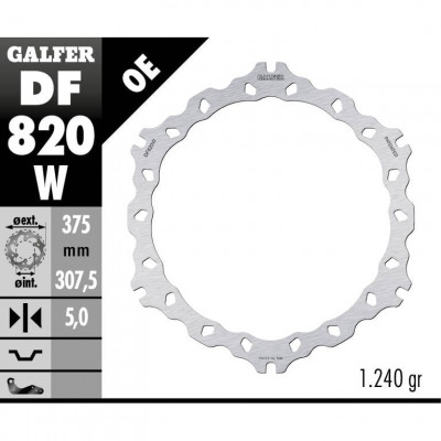 Disc frana fata Galfer WAVE FIXED 375x5mm DF820W