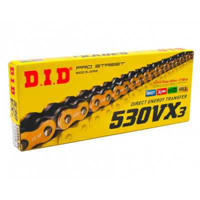 Lant moto DID 530VX3 GOLD/BLK 108-zale DID530VX3G&B108