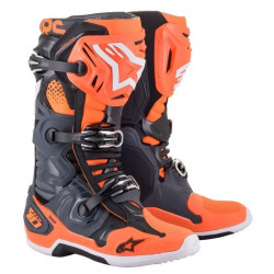 Cizme motocross ALPINESTARS TECH 10-COOL GRAY/ORANGE FLUO