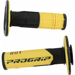 Mansoane motocross Progrip 801 Hybrid Duo-Density, Negru/Galben