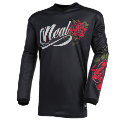 Bluza motoccross pentru femei O'neal roses, Negru/Rosu
