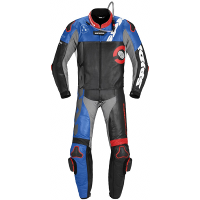 Combinezon moto de piele Spidi dp-progressive tour, Negru/Albastru/Rosu