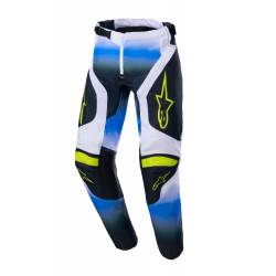 Pantaloni motocross pentru copii Alpinestars racer push, Alb/Albastru/Negru Pantaloni motocross pentru copii Alpinestars racer push, Alb/Albastru/Negru