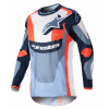 Bluza motocross Alpinestas F-agent, Alb/Albastru/Portocaliu