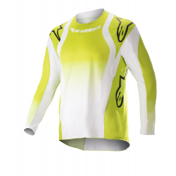 Bluza motocross pentru copii Alpinestars rac-push, Galben fluo/Alb Bluza motocross pentru copii Alpinestars rac-push, Galben fluo/Alb