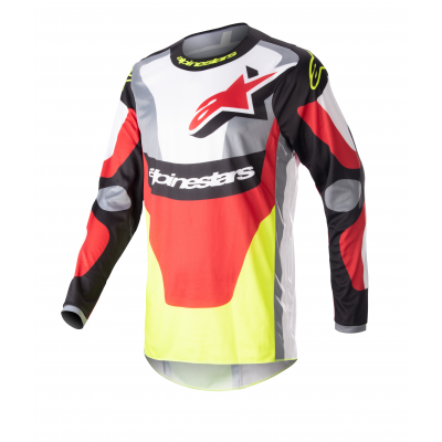 Bluza motocross Alpinestars f-agent, Rosu/Alb/Galben