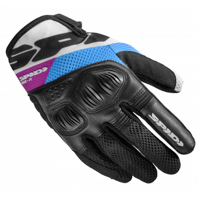 Manusi moto dame Spidi flash-r evo, Negru/Albastru/Roz