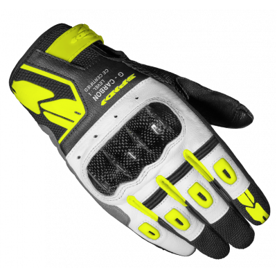 Manusi moto dame Spidi g-carbon, Negru/Galben fluo