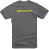 Ticou moto Alpnestars tee linear word, Gri/Galben