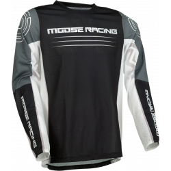 Bluza motocross Moose racing sahara, Negru/Alb