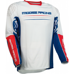 Bluza motocross Moose racing sahara, Alb/Albastru/Rosu
