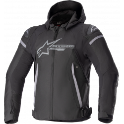 Geaca moto din textil Alpinestars zaca Waterproof, Negru/Gri