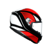 Casca K-6 S HYPHEN, Rosu/Negru/Alb thumb