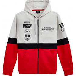 Hanorac moto Alpinestars Position Zip Hoodie, Alb/Rosu/Negru