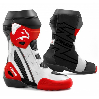 Cizme Falco elite gp, Negru/Rosu/Alb