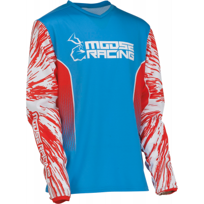 Bluza copii Moose racing agroid, Albastru/Rosu/Alb