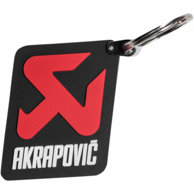 Breloc moto Akrapovic vertical, Negru/Rosu