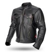 Geaca moto de piele Adrenaline boston, Negru thumb