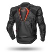 Geaca moto de piele Adrenaline symetric, Negru thumb