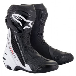 Cizme alpinestars supertech r vented, Negru/Alb Cizme alpinestars supertech r vented, Negru/Alb