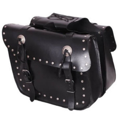 Genti moto de piele Adrenaline studs, Negru