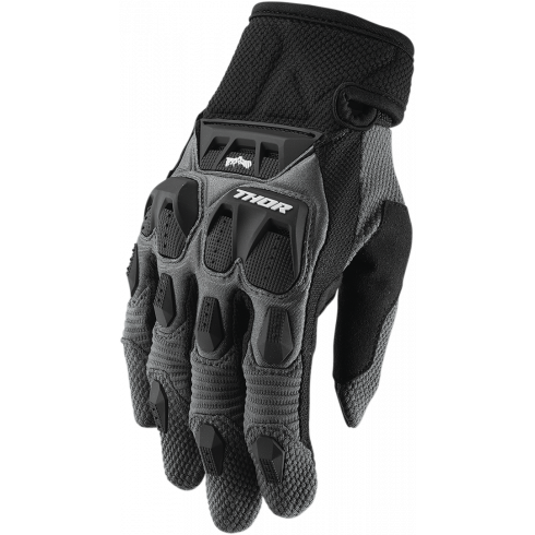 Manusi motocross Thor terrain charcoal, Negru/Gri