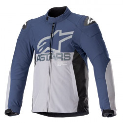 Geaca moto Alpinestars SMX waterproof, Gri/Albastru