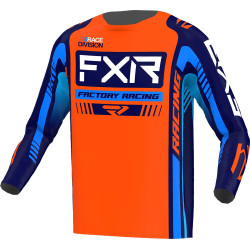 Bluza motocross pentru copii FXR clutch pro yth MX23, Albastru/Portocaliu