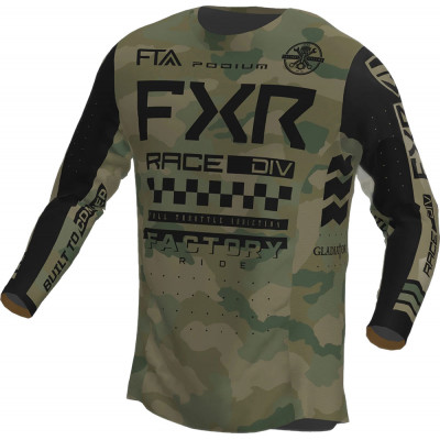 Bluza motocross FXR podium gladiator MX23 camuflaj, Negru