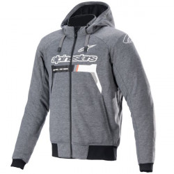 Hanorac moto Alpinestars chrome sport, Gri/Alb Hanorac moto Alpinestars chrome sport, Gri/Alb