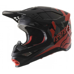 Casca motocross ALPINESTARS SM8 Echo, Negru/Gri/Rosu Casca motocross ALPINESTARS SM8 Echo, Negru/Gri/Rosu