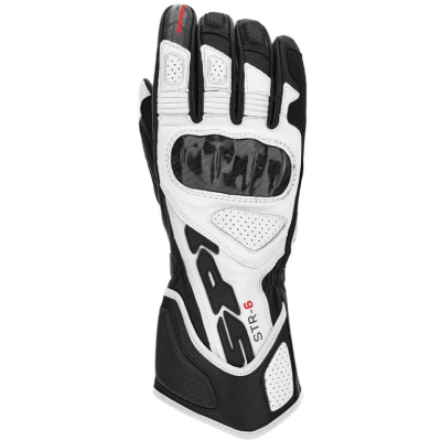 Manusi moto de piele SPIDI STR-6, Negru/Alb