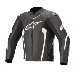 Geaca moto de piele Alpinestars faster V2 airflow, Negru/Alb