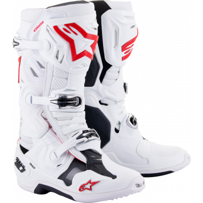 Cizme motocross ALPINESTARS TECH 10 WHITE/RED SUPERVENTED