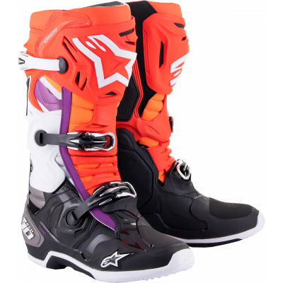 Cizme motocross Alpinestars tech 10, Portocaliu/Negru