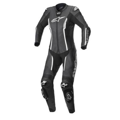 Combinezon de piele dame Alpinestars stella missile V2, Negru/Alb