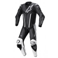 Combinezon din piele Alpinestars fusion leather, Negru/Alb