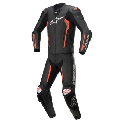 Combinezon piele ALPINESTARS Coveralls MISSILE V2 BLACK/FLUO RED