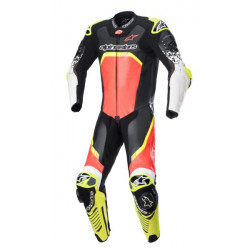 Combinezon din piele Alpinestars gp tech v4, Negru/Rosu/Galben Combinezon din piele Alpinestars gp tech v4, Negru/Rosu/Galben