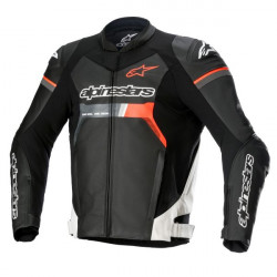 Geaca moto din piele Alpinestars GP force, Negru/Rosu/Alb Geaca moto din piele Alpinestars GP force, Negru/Rosu/Alb