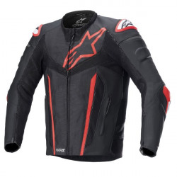 Geaca moto din piele Alpinestars fusion, Negru/Rosu Geaca moto din piele Alpinestars fusion, Negru/Rosu