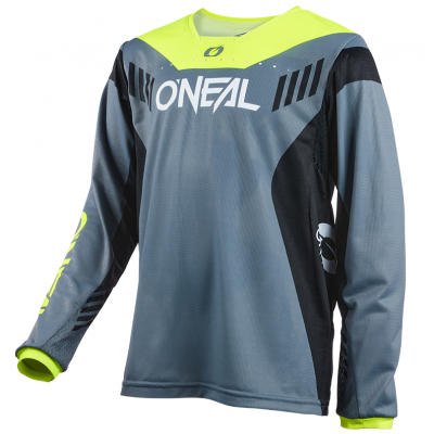 Bluza ciclism pentru copii O'NEAL ELEMENT HYBRID V.22 GRAY/NEON YELLOW