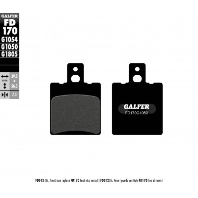 Placute frana fata Galfer SCOOTER FD170G1050 Placute frana fata Galfer SCOOTER FD170G1050