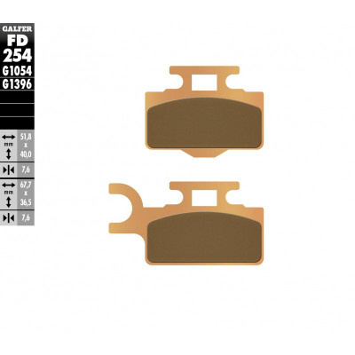 Placute frana fata Galfer SINTERED FD254G1396 Placute frana fata Galfer SINTERED FD254G1396
