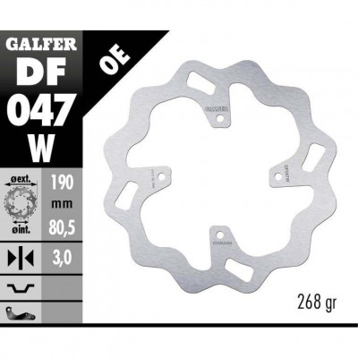 Disc frana spate Galfer WAVE FIXED DISC WAVE FIXED 190x3mm DF047W Disc frana spate Galfer WAVE FIXED DISC WAVE FIXED 190x3mm DF047W