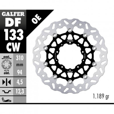 Disc frana fata Galfer WAVE FLOATING COMPLETE (C. ALU.) 310x4,5mm DF133CW