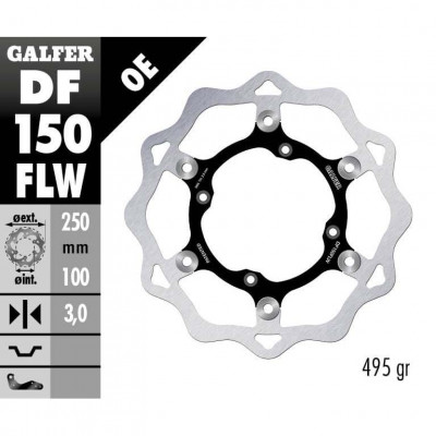 Disc frana spate Galfer WAVE FLOATING (C. STEEL) 250x3mm DF150FLW Disc frana spate Galfer WAVE FLOATING (C. STEEL) 250x3mm DF150FLW