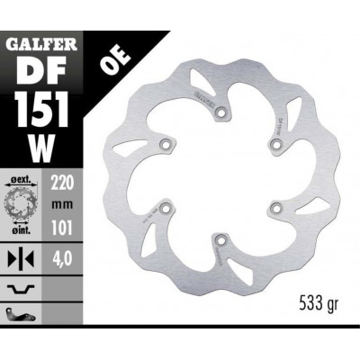 Disc frana spate Galfer WAVE FIXED DISC WAVE FIXED 220x4,5mm DF151W Disc frana spate Galfer WAVE FIXED DISC WAVE FIXED 220x4,5mm DF151W
