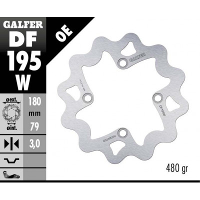 Disc frana fata/spate Galfer WAVE FIXED DISC WAVE FIXED 180x3mm DF195W Disc frana fata/spate Galfer WAVE FIXED DISC WAVE FIXED 180x3mm DF195W